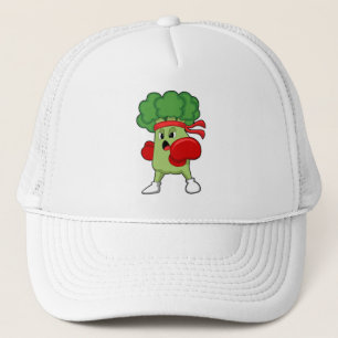 Casquette Brocoli à la boxe avec des gants de boxe
