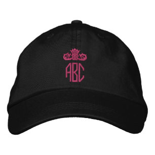 Casquette brodé à la couronne rose chaude Monogram