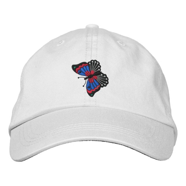 Casquette brodé à papillon coloré (Devant)
