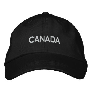 Casquette brodé canadien noir/blanc de base réglab