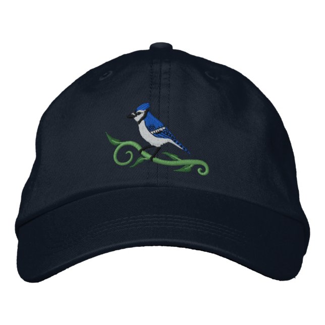 Casquette brodé de geai bleu (Devant)