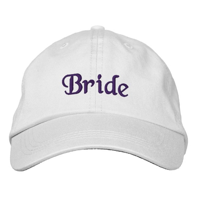 Casquette brodé d'une mariée violette profonde (Devant)