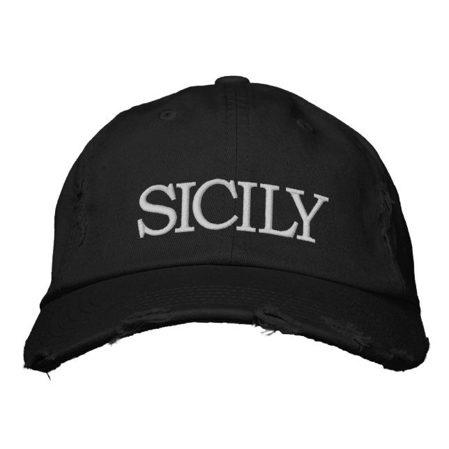 Casquette brodé en Sicile (Devant)
