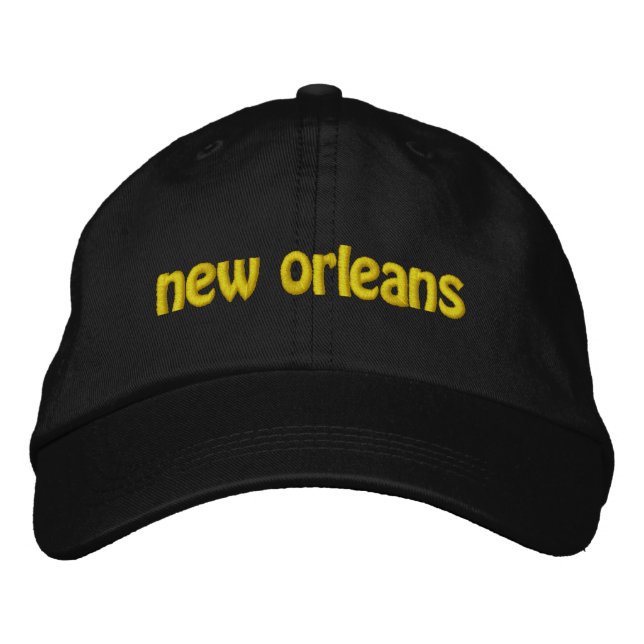 Casquette brodé noir et or Nouvelle-Orléans (Devant)