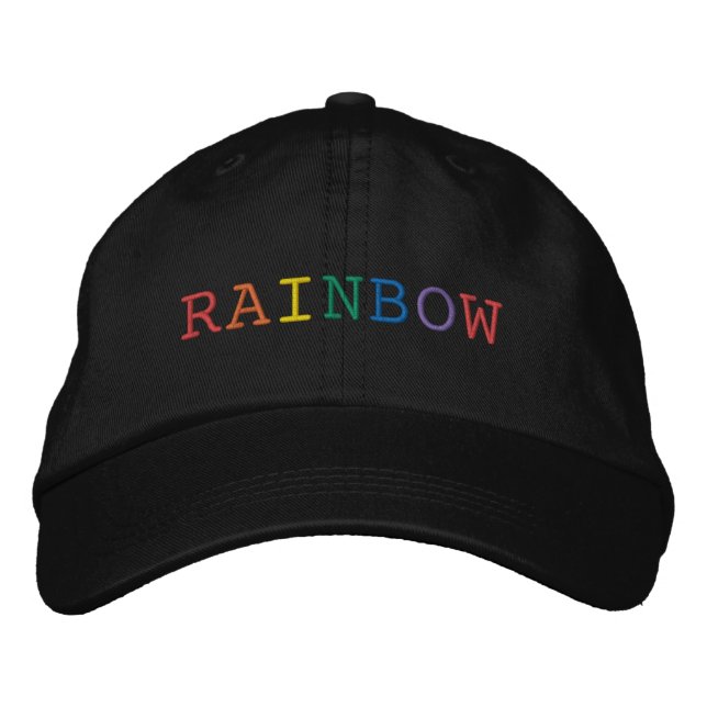 Casquette brodé par mot d'arc-en-ciel (Devant)
