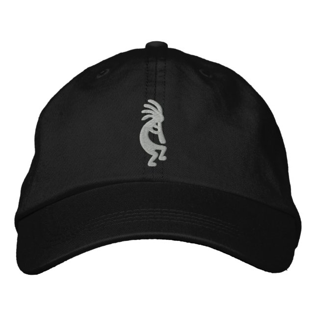 Casquette brodé Silver et Black Kokopelli (Devant)