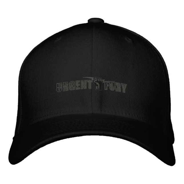 Casquette brodé UF gris sur noir (Devant)
