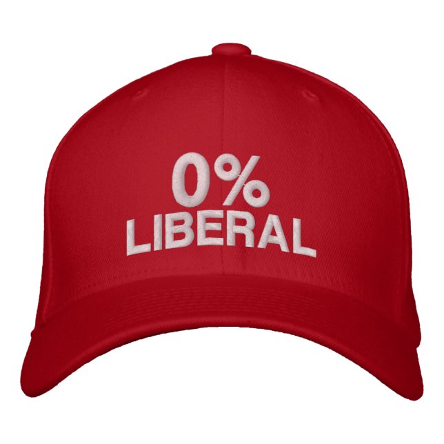 Casquette Brodée 0% Libéral, zéro pour cent Libéral, anti libéral (Devant)
