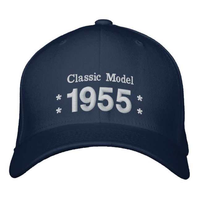Casquette Brodée 1955 ou toute année 60e anniversaire A5P NAVY BLUE (Devant)