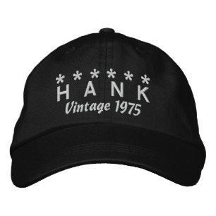 Casquette Brodée 40e anniversaire Vintage 1975 Six étoiles V05 NOIR