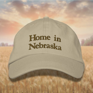 Casquette Brodée Accueil en Nebraska en Brown doré