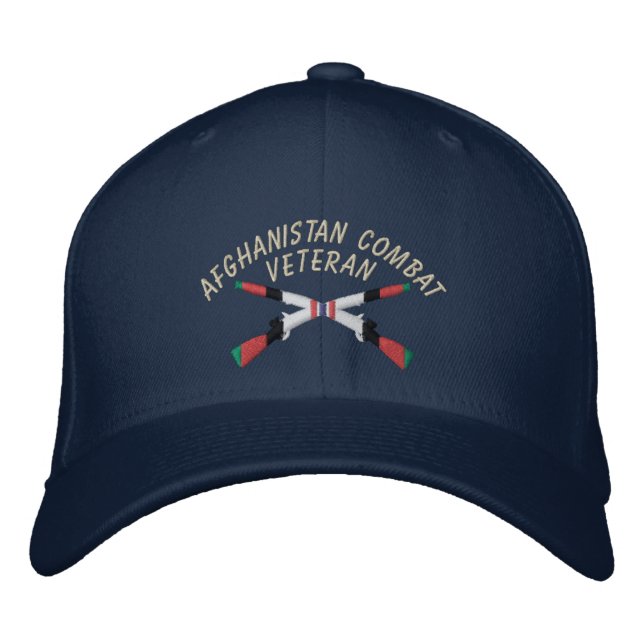 Casquette Brodée Afghanistan Vétérinaire Infanterie Croisé Casquett (Devant)