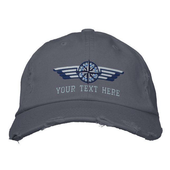 Casquette Brodée Ailes pilotes personnalisées de compas Star du Nor (Devant)