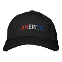 AMERICA Rouge Blanc Bleu Vintage style déprimé