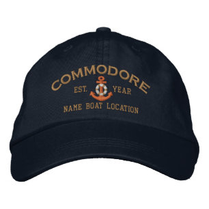Casquette Brodée Ancre de sauvetage Commodore nom d'année personnal