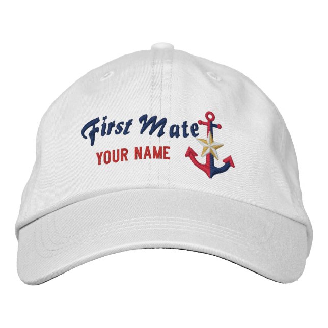 Casquette Brodée Ancre nautique personnalisée de premier maté Votre (Devant)