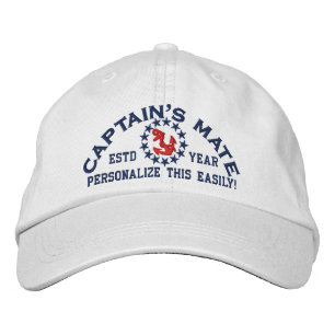 Casquette Brodée ANNÉE personnalisable et Noms de l'Eat du Capitain