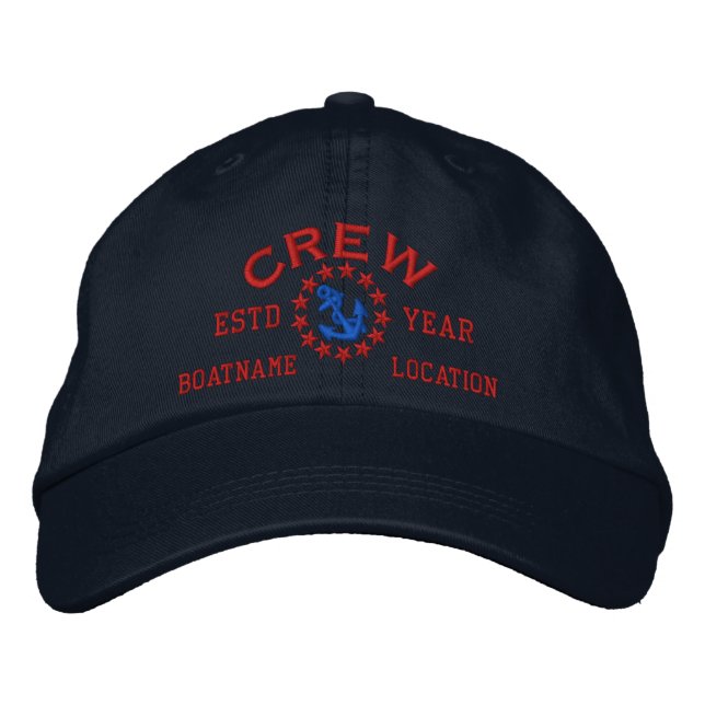 Casquette Brodée ANNÉE personnalisable et noms équipage Yacht drape (Devant)