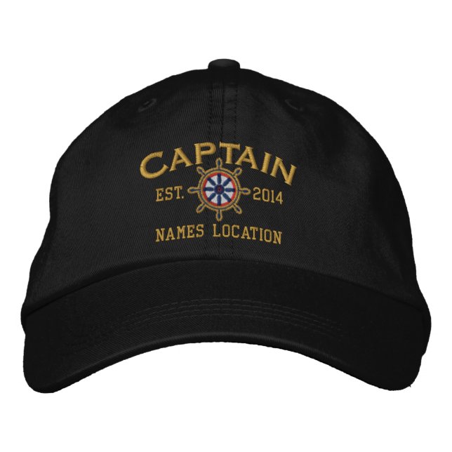 Casquette Brodée ANNÉE personnalisée et noms Captain Wheel (Devant)