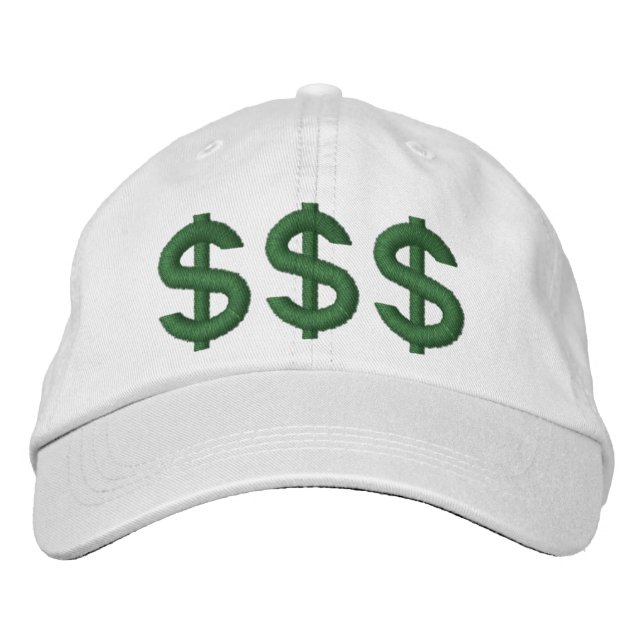 Casquette Brodée $$$$ Argent sur mon esprit Signes de dollars Casqu (Devant)