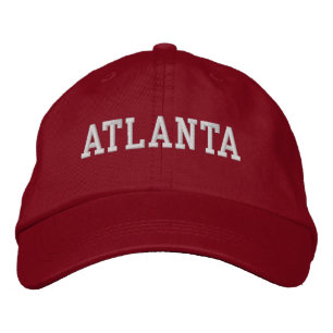 Casquette Brodée Atlanta White et Red