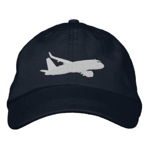 Casquette Brodée Avion Avion de ligne Jet Silhouette Vol Broderie