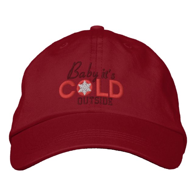 Casquette Brodée Baby It's Cold Outside Lovers Red (Devant)