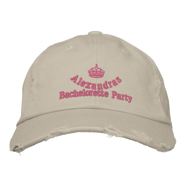 Casquette Brodée Bachelorte de tiara rose (Devant)