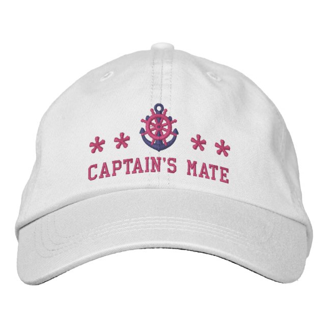 Casquette Brodée Bateau à voile de rose de compagnon de capitaines (Devant)