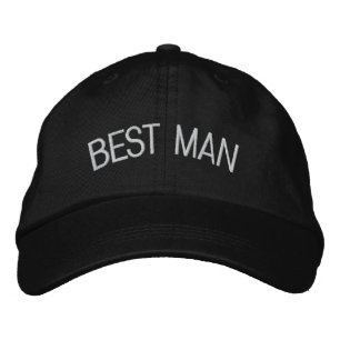 Casquette Brodée BEST MAN Nom personnalisé NOIR A07C7L