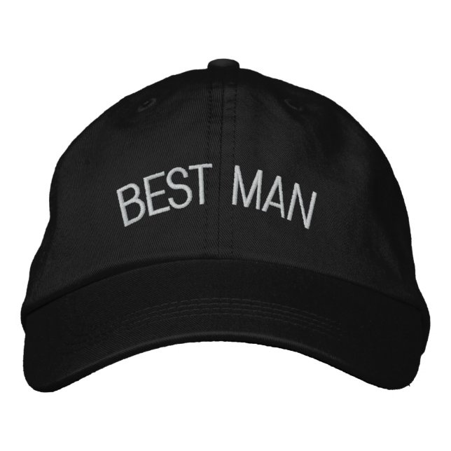 Casquette Brodée BEST MAN Nom personnalisé NOIR A07C7L (Devant)