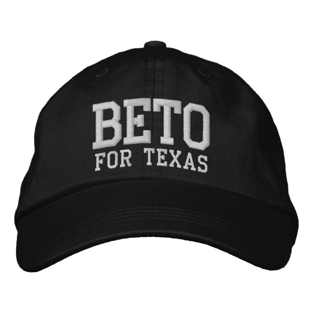 Casquette Brodée Beto pour le Texas noir et blanc (Devant)
