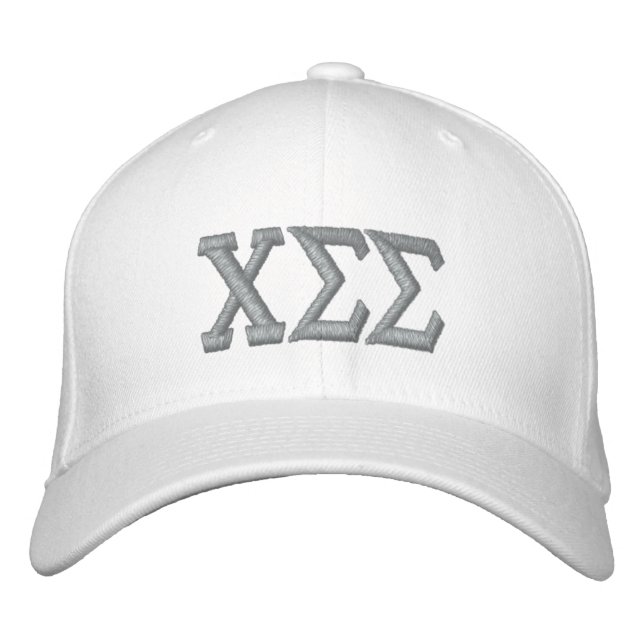 Casquette Brodée Blanc avec lettres grises (Devant)