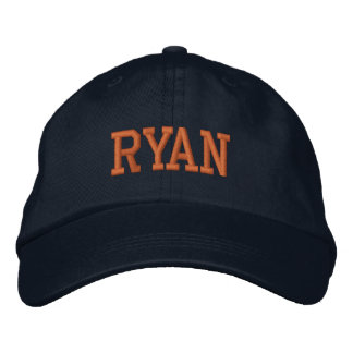 Casquette Brodée Bloc Athlétique Orange Monogramme Nom Personnalisé