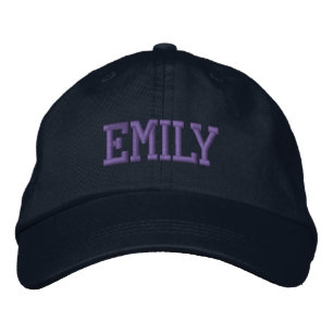 Casquette Brodée Blouson Athlétique Violet Monogramme Nom Personnal