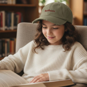 Casquette Brodée Booktrovert vert olive clair