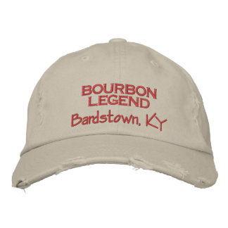 Casquette Brodée Bourbon Legend, Bardstown KY rouge sur pierre