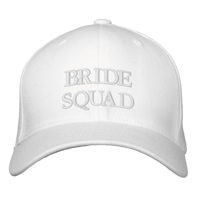 Casquette Brodée Bride Squad rose vif bridesmaid chic (Devant)