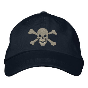 Casquette Brodée Broderie classique de crâne d'os croisés de pira