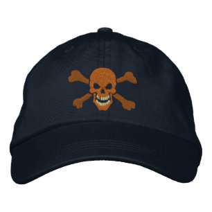 Casquette Brodée Broderie classique du crâne de crossbones de pirat