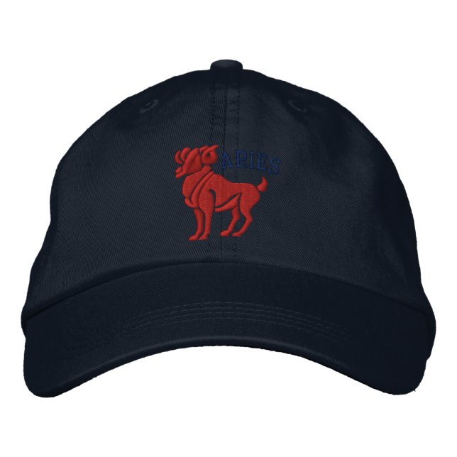 Casquette Brodée Broderie des signes Zodiac Aries 21 mars - 19 avri (Devant)