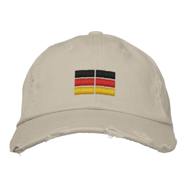 Casquette Brodée Broderie du drapeau allemand (Devant)