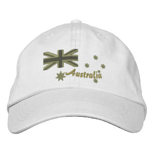 Casquette Brodée Broderie du drapeau australien Kaki