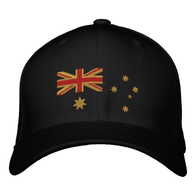Casquette Brodée Broderie du drapeau Goldie australien (Devant)