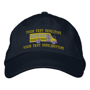 Casquette Brodée Broderie personnalisée d'autobus d'école de