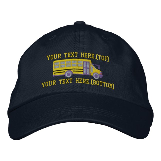 Casquette Brodée Broderie personnalisée d'autobus d'école de (Devant)