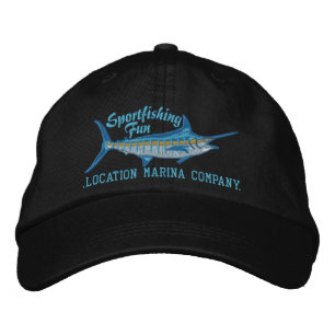 Casquette Brodée Broderie personnalisée de Marlin bleu de pêche