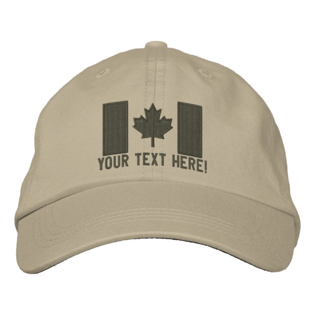 Casquette Brodée Broderie personnalisée pour grand drapeau canadien (Devant)