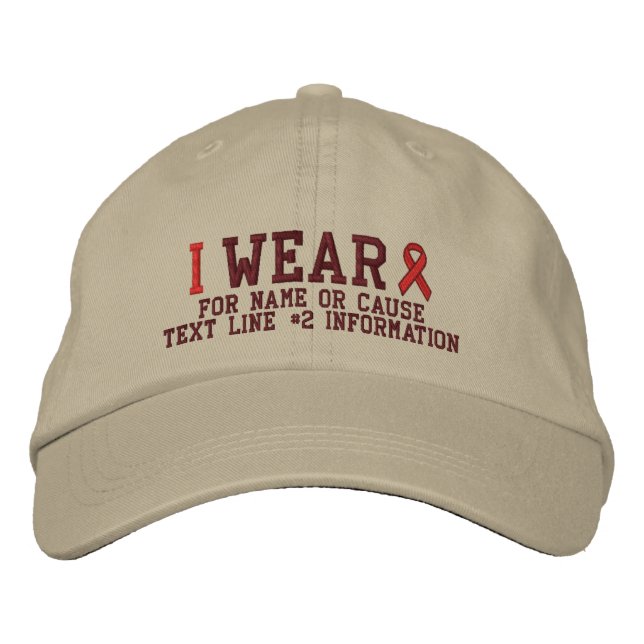 Casquette Brodée Broderie rouge personnalisée de conscience de (Devant)