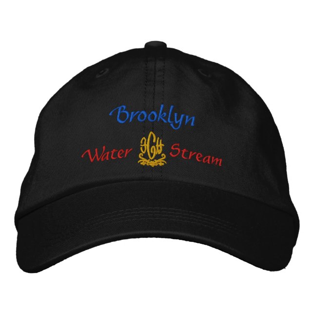 Casquette Brodée Brooklyn Nom Avec Anglais Signifiant Noir (Devant)